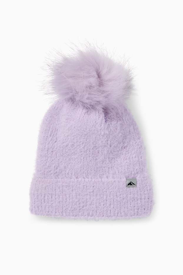 Kinder Mädchen - Ski-Bommelmütze - hellviolett