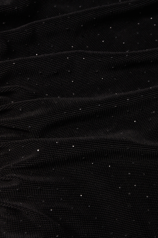 Women - Bodycon dress with rhinestones - black