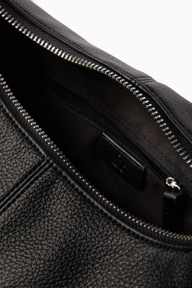 Damen - Schultertasche - Lederimitat - schwarz