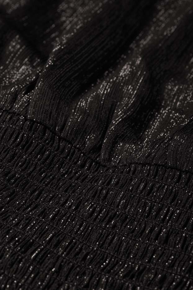 Kinder Mädchen - Chiffon-Kleid - glänzend - schwarz
