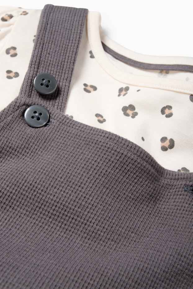 Baby Mädchen - Baby-Outfit - 2 teilig - dunkelgrau