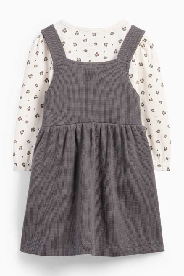 Baby Mädchen - Baby-Outfit - 2 teilig - dunkelgrau
