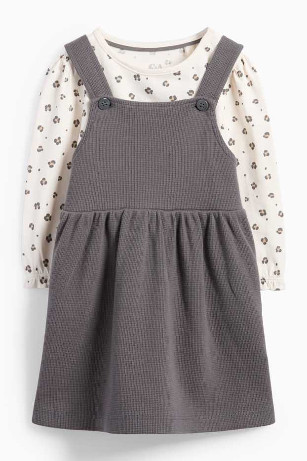 Baby Mädchen - Baby-Outfit - 2 teilig - dunkelgrau