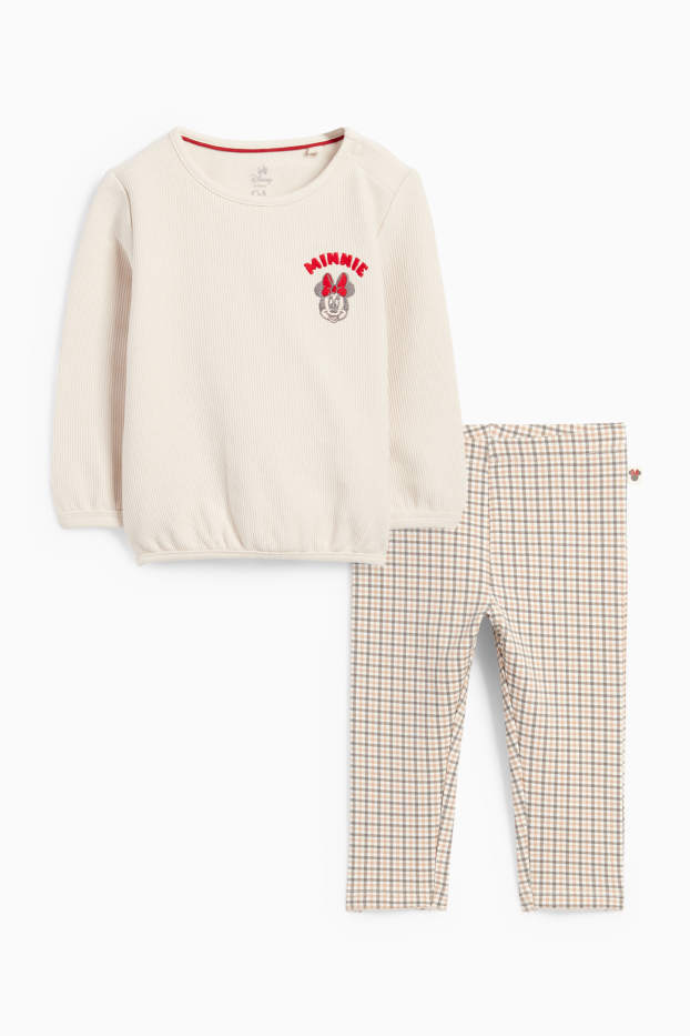 Baby Girls - Minnie Mouse - baby outfit - 2 piece - light beige
