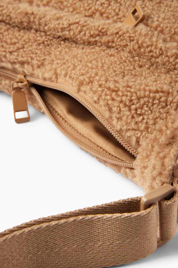 Women - Teddy fur crossbody bag - light brown