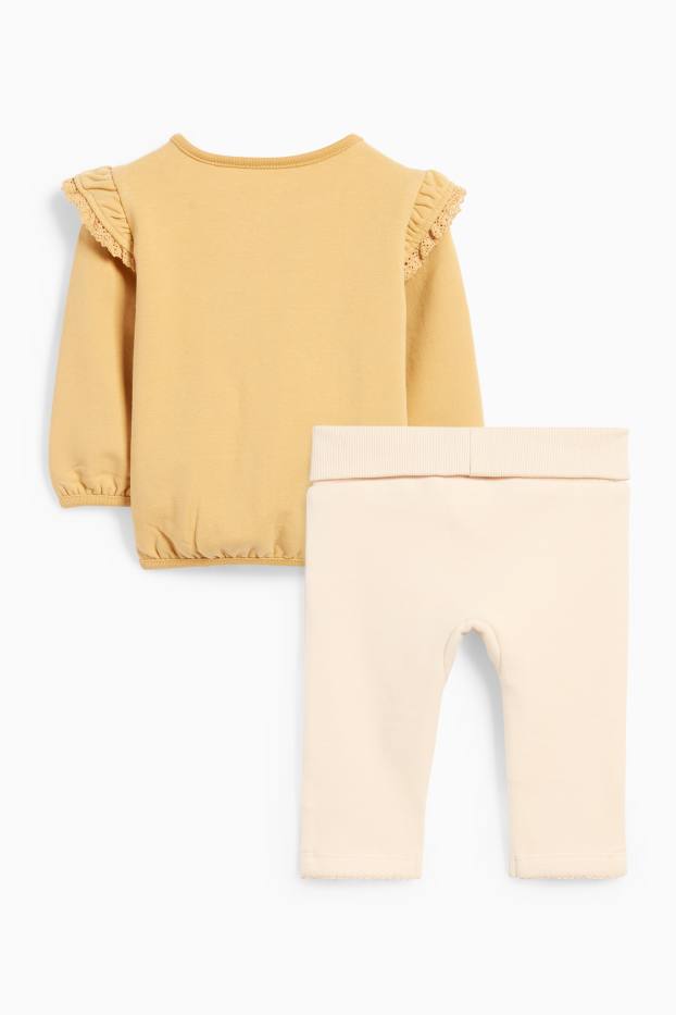 Miminka - dívky - Květinové motivy - outfit pro miminka - 2dílný - žlutá