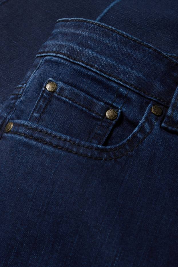 Women - Flared jeans - mid-rise waist - denim-dark blue