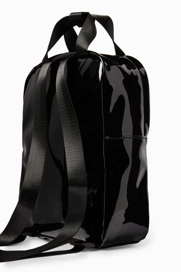 Kinder Mädchen - Kuromi - Lack-Rucksack - schwarz