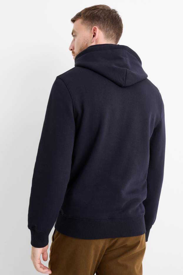 Hommes - Sweat à capuche - bleu foncé
