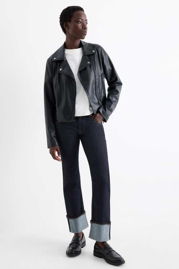 Dames - Straight jeans - mid waist - LYCRA® - jeansdonkerblauw