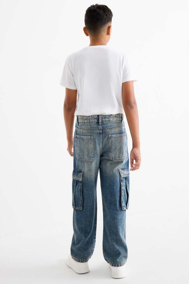 Niños - Jeans cargo - vaqueros térmicos - vaqueros - azul