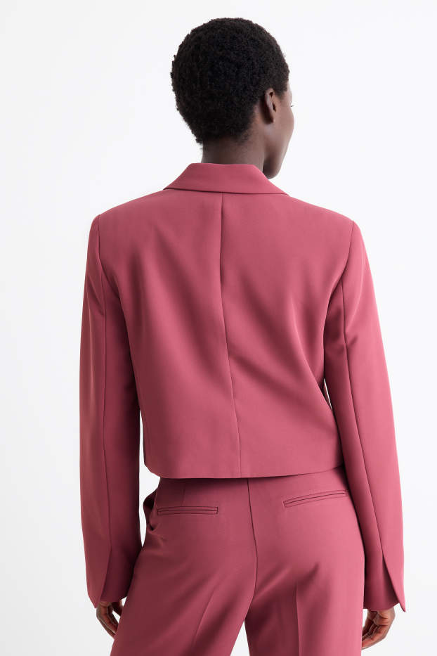 Femmes - Blazer court - regular fit - rose