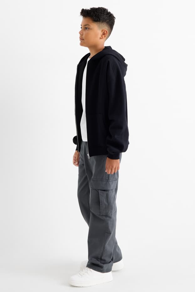 Kinder Jungen - Thermo-Cargohose - dunkelgrau