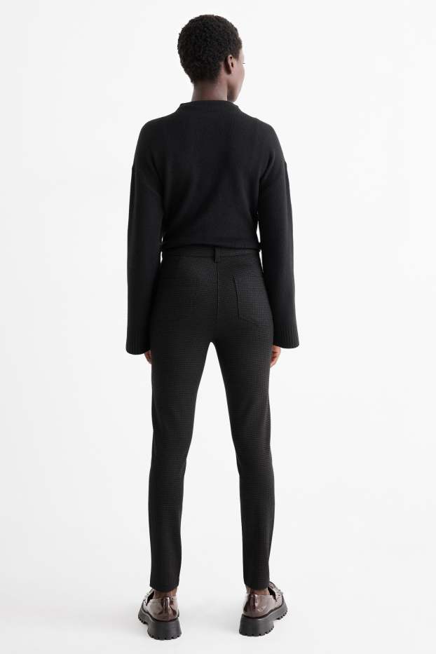 Donna - Leggings - a quadretti - grigio scuro