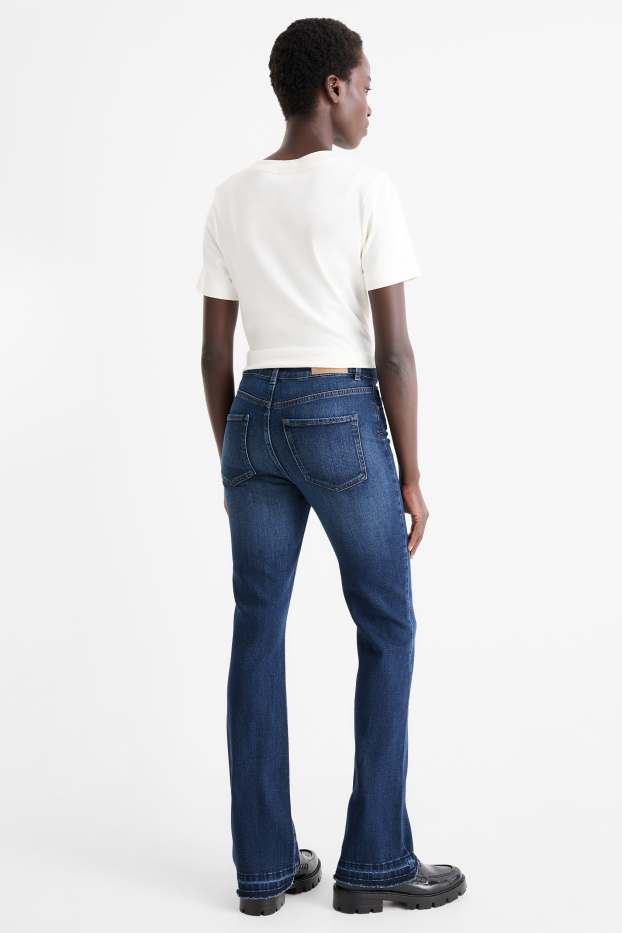 Dames - Bootcut jeans - high waist - jeansdonkerblauw