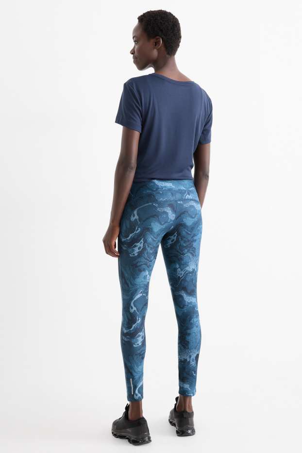Femmes - Leggings de sport - 4 Way Stretch - motif - bleu