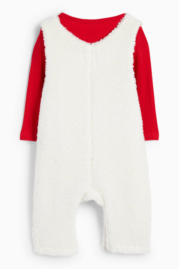 Miminka - chlapci - Motiv soba - vánoční outfit pro miminka - 2dílný - bílá