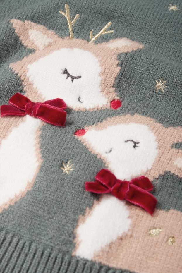 Bebés niñas - Renos - jersey navideño para bebé - verde