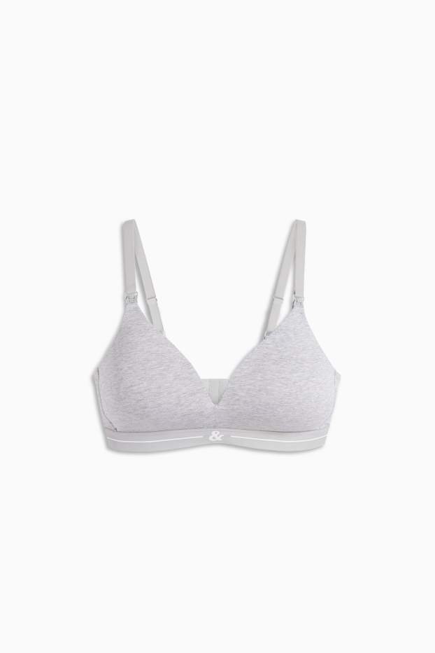 Donna - Reggiseno per allattamento senza ferretti - imbottito - grigio