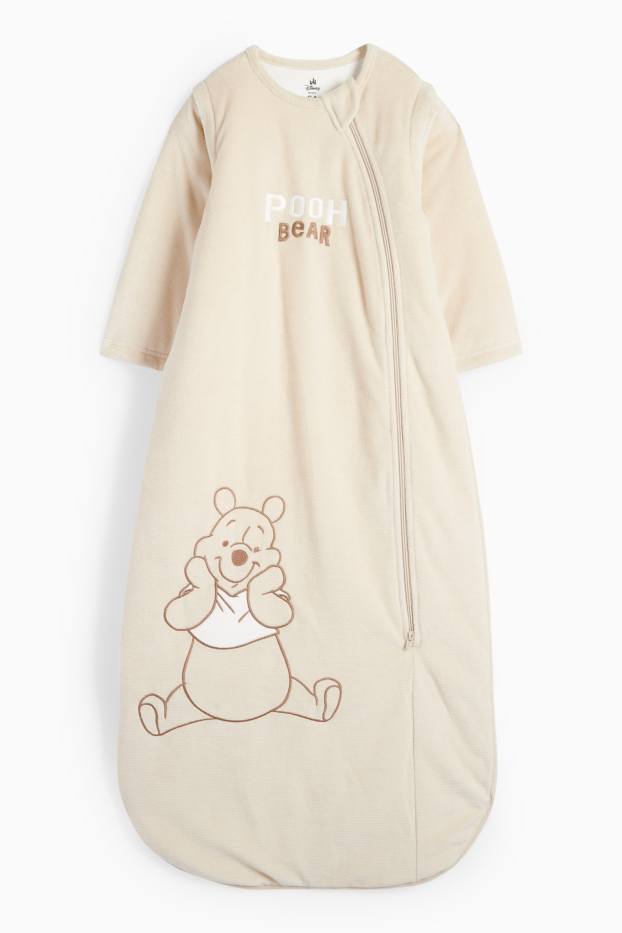 Baby: meisjes - Winnie de Poeh - babyslaapzak - 18 tot 36 maanden - geribd - licht beige