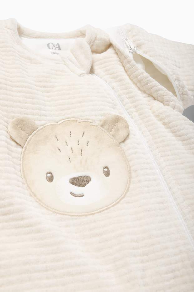 Unisex - Osito - saco de dormir para bebé - 0-6 meses - con textura - beige claro