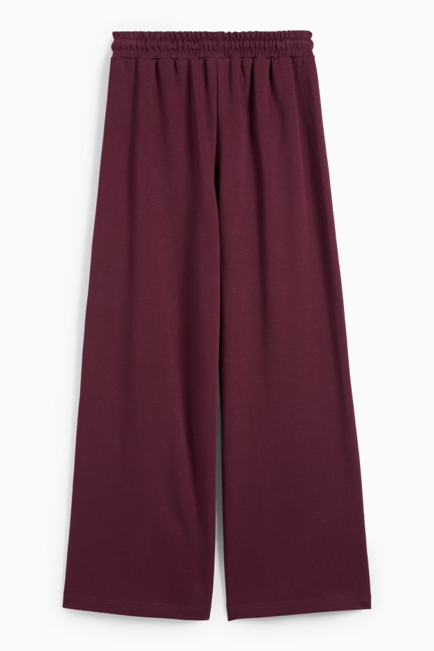 Kinderen: meisjes - New York - joggingbroek - Broderie Anglaise - bordeaux