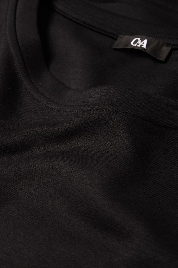 Damen - Langarmshirt - Relaxed Fit - schwarz