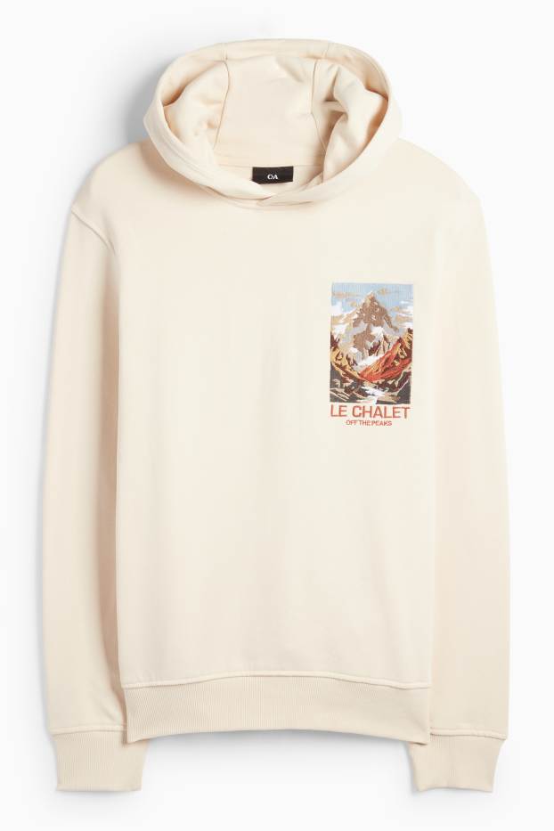 Uomo - Felpa con cappuccio - beige chiaro