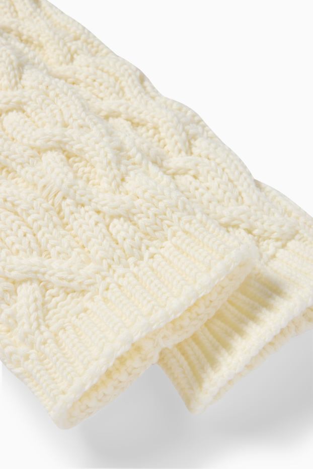Women - Leg/arm warmers - cable knit pattern - cremewhite