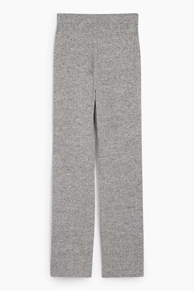 Donna - Pantaloni sportivi in maglia - grigio melange