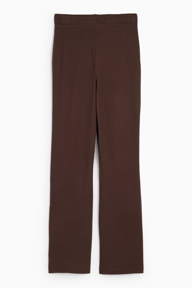 Women - Knitted joggers - dark brown
