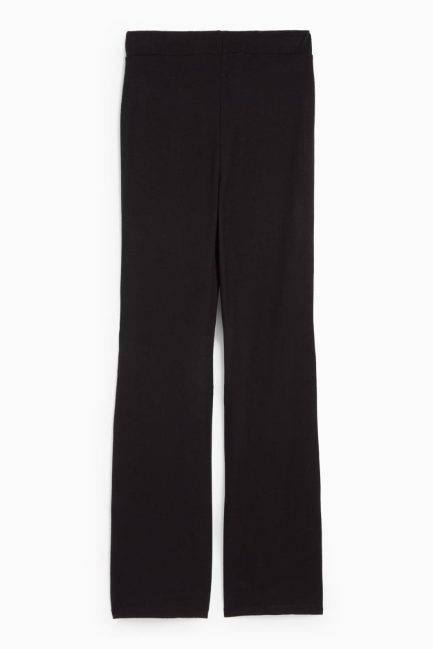 Dames - Gebreide joggingbroek - zwart