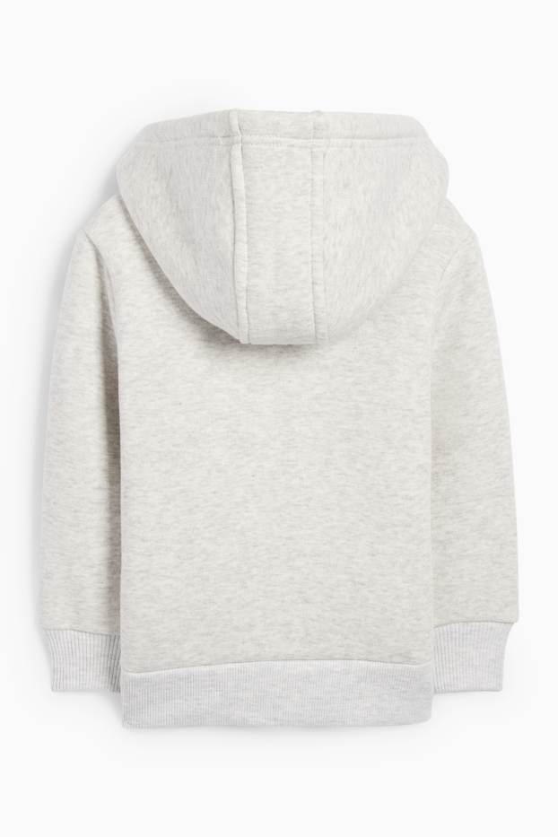 Kinder Jungen - Bagger - Sweatjacke mit Kapuze - hellgrau-melange