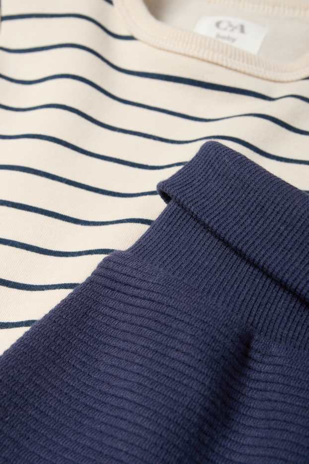 Miminka - chlapci - Motiv medvídka - outfit pro miminka - s plyšovou výplní - 3dílný - modrá/béžová