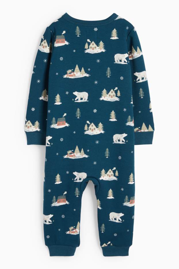 Baby Jungen - Eisbär - Baby-Schlafanzug - dunkelblau