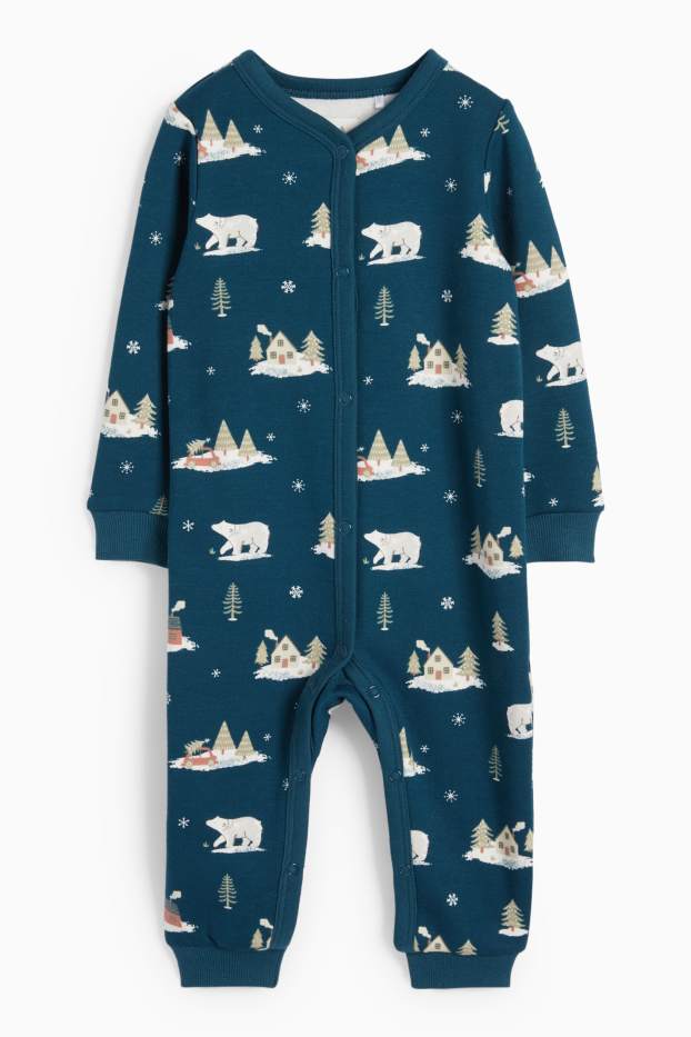 Baby Jungen - Eisbär - Baby-Schlafanzug - dunkelblau