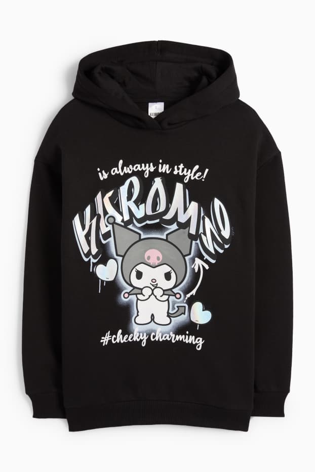 Niñas - Kuromi - sudadera con capucha - negro