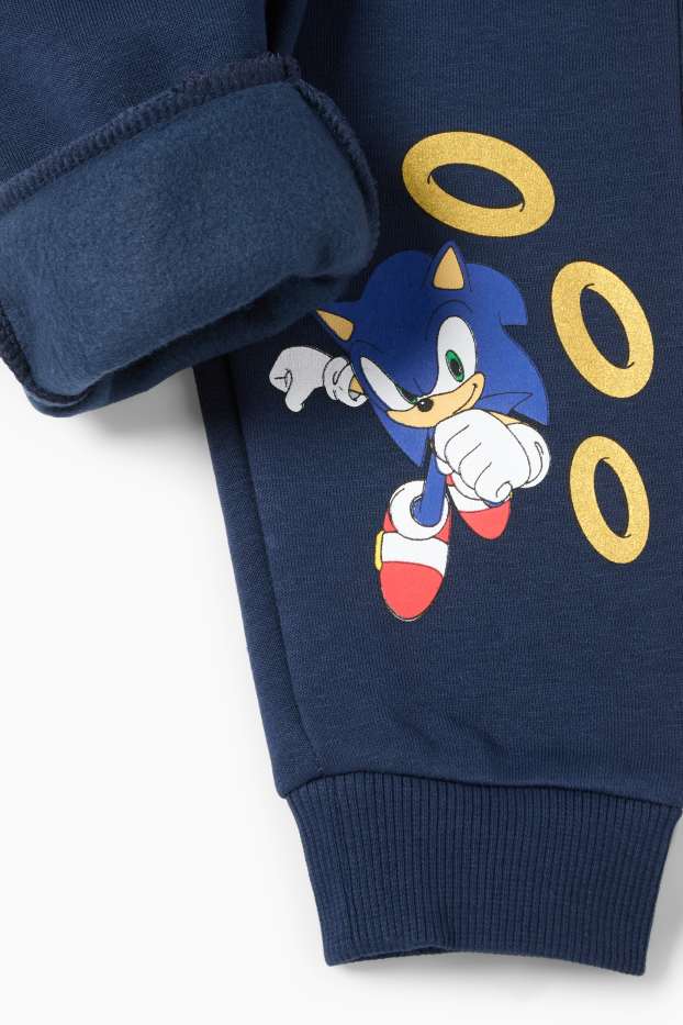 Děti - chlapci - Ježek Sonic - teplákové kalhoty - tmavomodrá