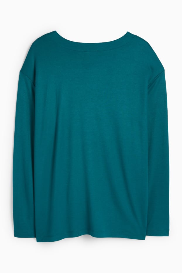 Damen - Langarmshirt - Relaxed Fit - grün
