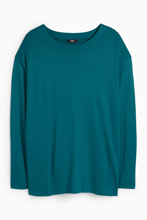 Damen - Langarmshirt - Relaxed Fit - grün