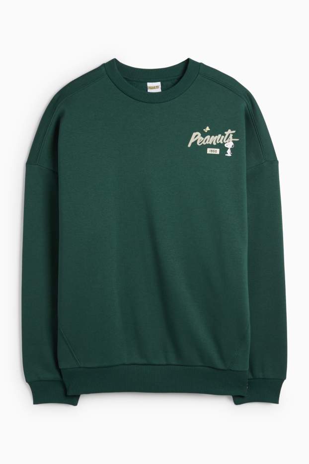 Femei - Bluză de molton - Peanuts - verde închis