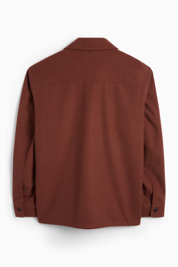 Hommes - Chemise - relaxed fit - col kent - marron