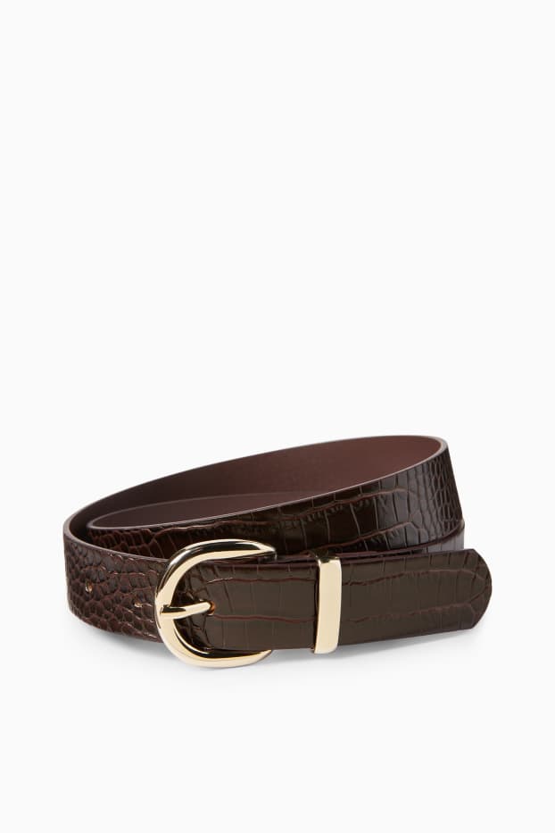 Dames - Riem - imitatieleer - donkerbruin