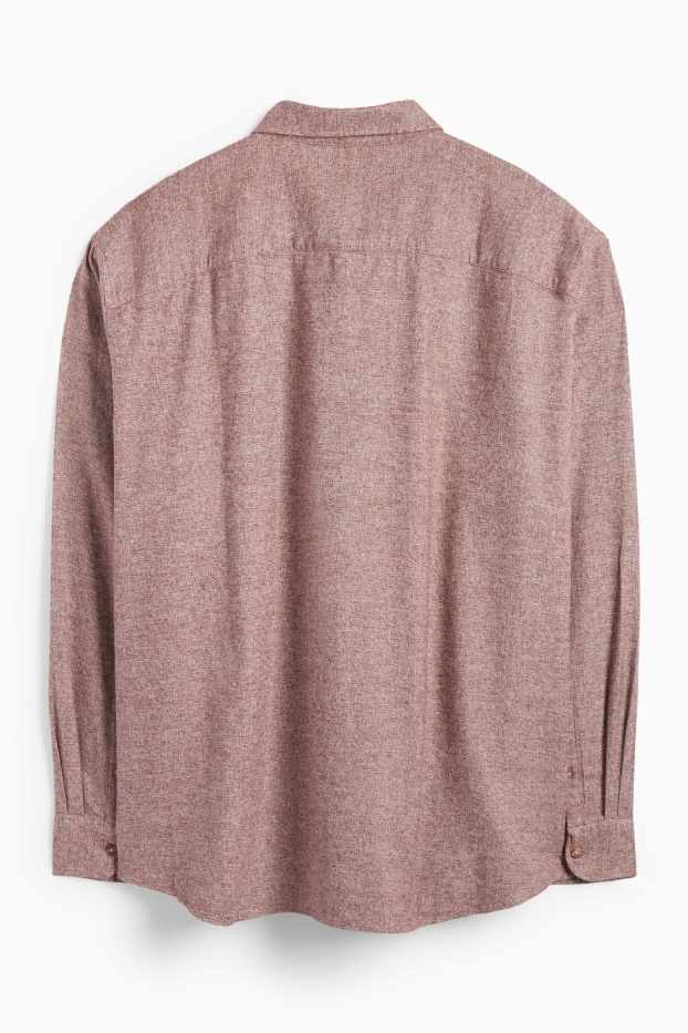 Herren - Hemd - Regular Fit - Button-down - dunkelrot