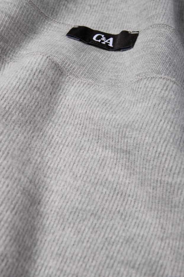 Femmes - Haut à manches longues - regular fit - finition côtelée - gris clair