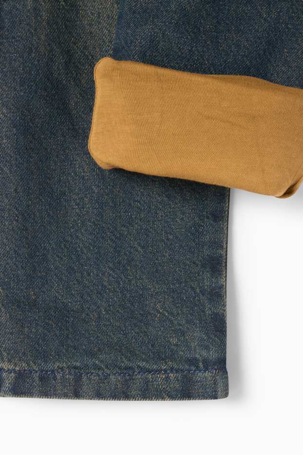 Kinderen: jongens - Cargojeans - thermojeans - jeansblauwgrijs
