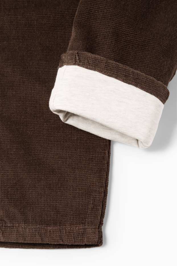 Children Boys - Thermal corduroy trousers - dark brown