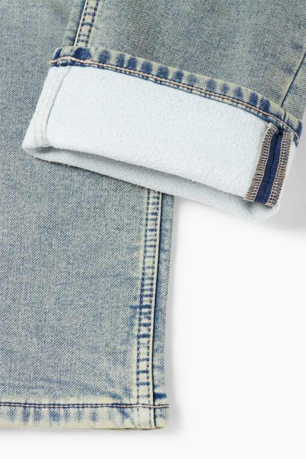 Kinder Buben - Straight Jeans - Thermojeans - extra-schmaler Bund - helljeansblau
