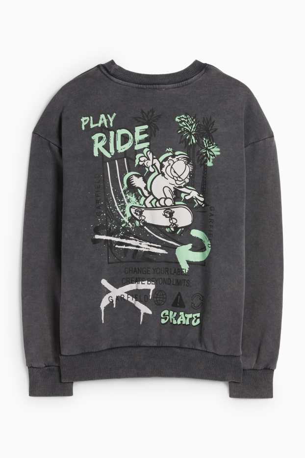 Enfants garçons - Garfield - sweat - gris foncé