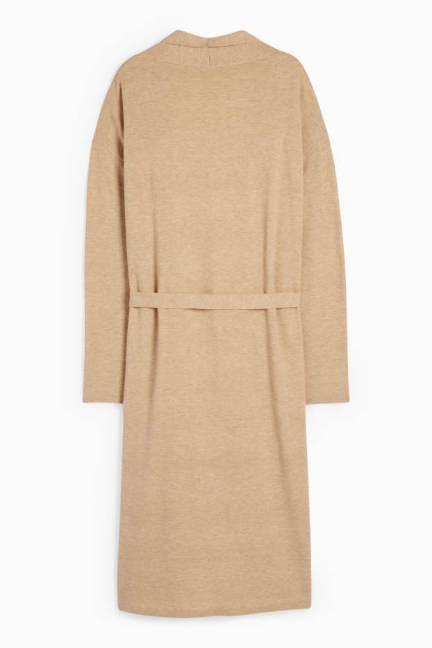 Women - Long cardigan - beige